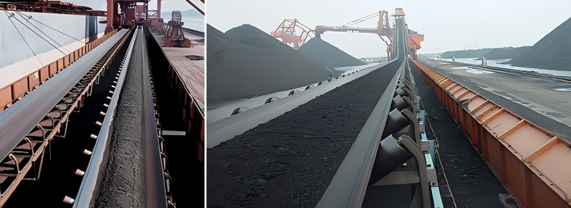 Rubber conveyor belt production